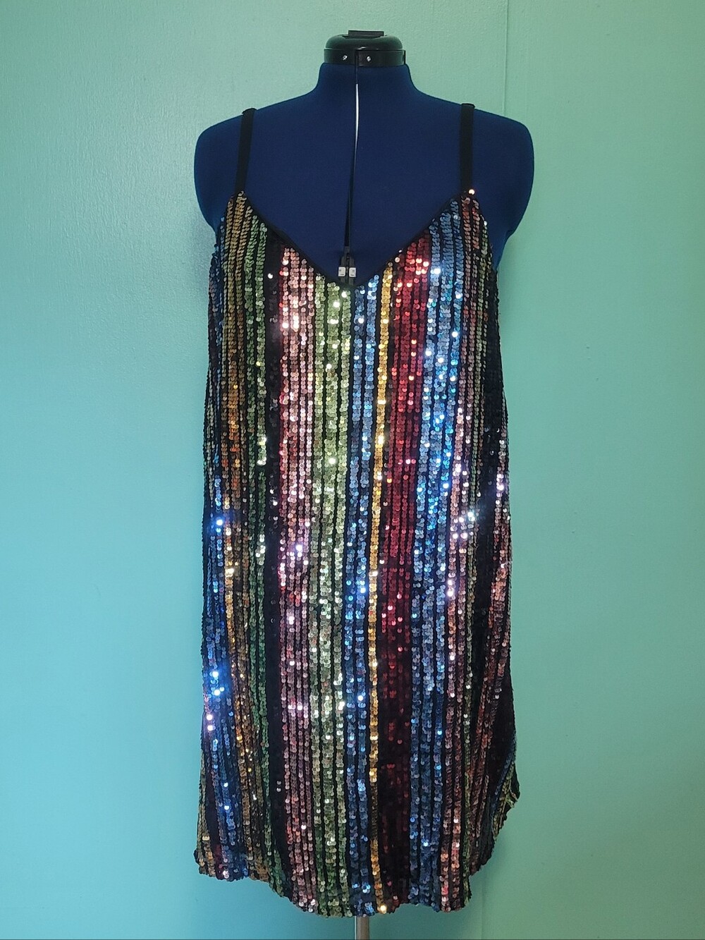 Torrid Rainbow Sequin Trapeze Dress